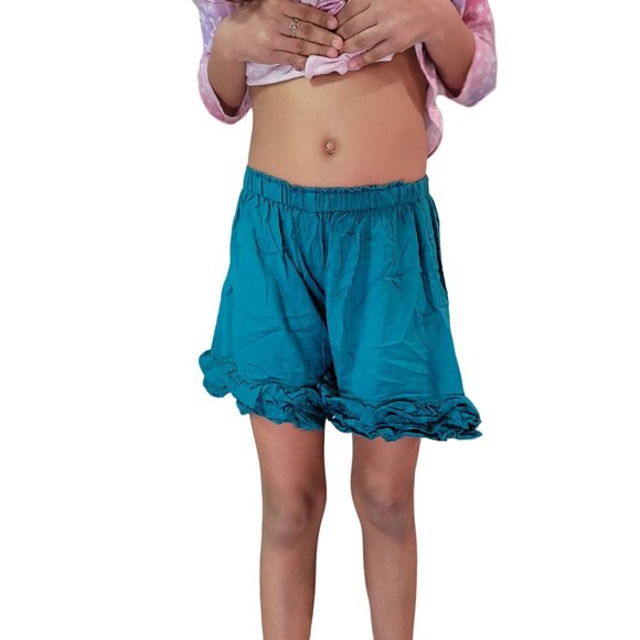 Persnickety NWT 100% cotton blue ruffle shorts photoshoot cute summer spring 4 - Picture 3 of 11